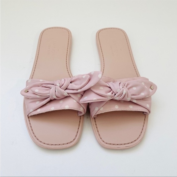 Kate Spade pink polka dot bow flats - Picture 1 of 3